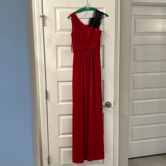 BCBG red and black lace gown - Picture 1 of 2